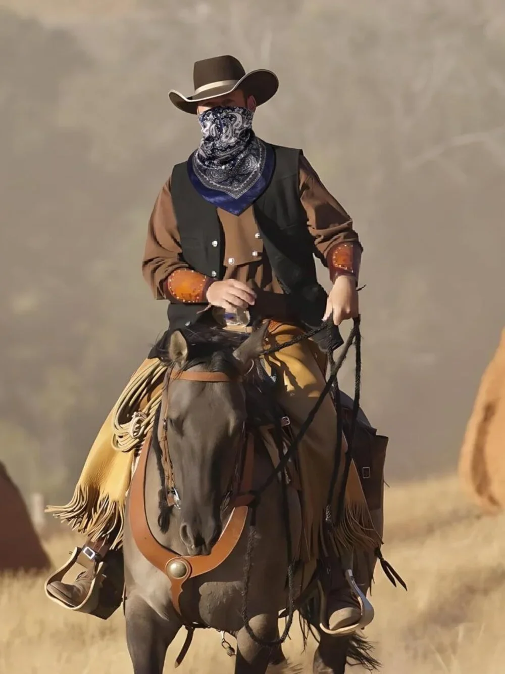 Men's Navy Blue 35 Inch Wild Rag Neckerchief Silk Western Bandana Neck Scarf